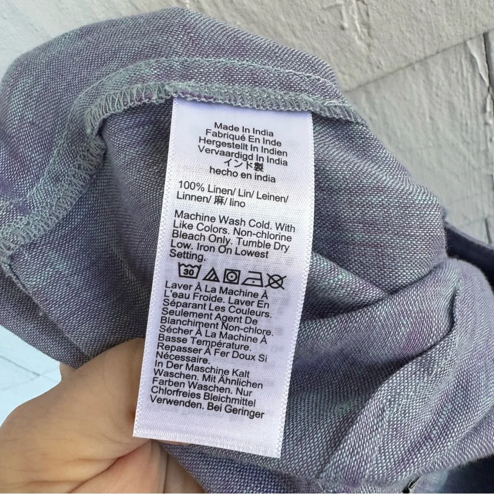 J. Crew Maryam Nassir Zadeh Dual-Tone Linen Trouser Purple Blue size 00